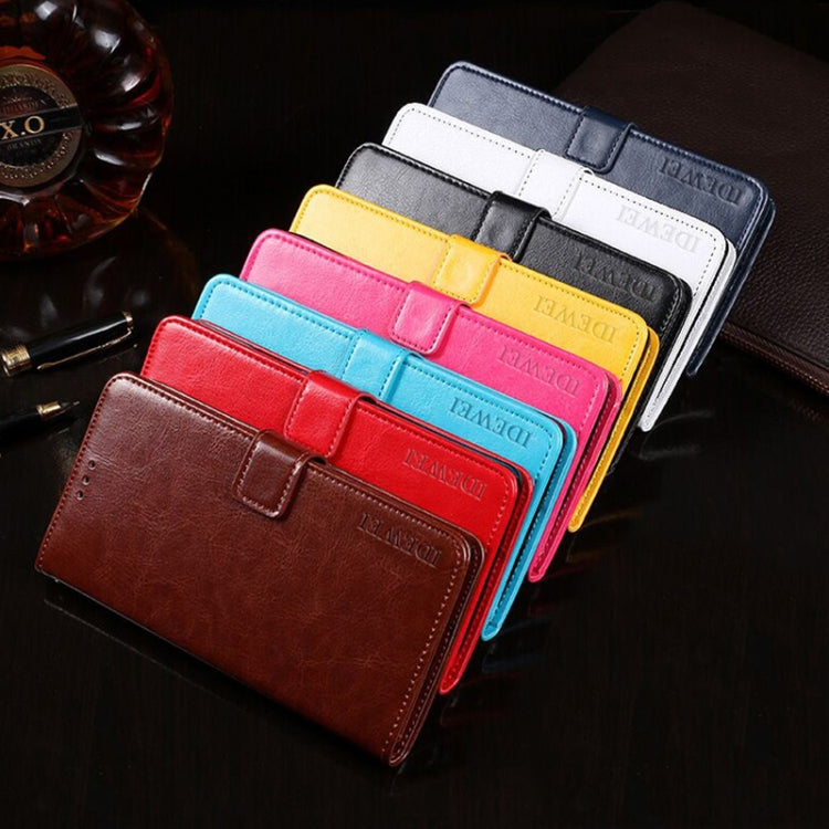 For Motorola Edge 20 Lite idewei Crazy Horse Texture Horizontal Flip Leather Case with Holder & Card Slots & Wallet(Black)