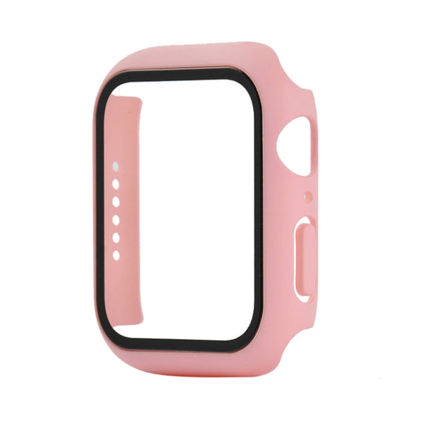 Shockproof PC+Tempered Glass Protective Case with Packed Carton For Apple Watch Series 6 & SE & 5 & 4 40mm(Red Pink)