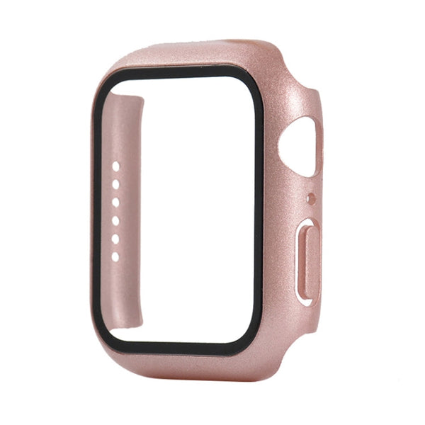 Shockproof PC+Tempered Glass Protective Case with Packed Carton For Apple Watch Series 6 & SE & 5 & 4 40mm(Rose Gold)