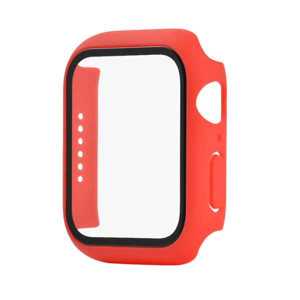 Shockproof PC+Tempered Glass Protective Case with Packed Carton For Apple Watch Series 6 & SE & 5 & 4 40mm(Red)