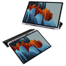 For Samsung Galaxy Tab S7 FE / Tab S7+ / Tab S8+ 3-folding Transparent Honeycomb TPU Leather Tablet Case(Black)