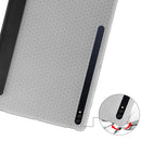 For Samsung Galaxy Tab S7 FE / Tab S7+ / Tab S8+ 3-folding Transparent Honeycomb TPU Leather Tablet Case(Black)