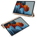 For Samsung Galaxy Tab S7 FE / Tab S7+ / Tab S8+ 3-folding Transparent Honeycomb TPU Leather Tablet Case(Gold)