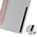 For Samsung Galaxy Tab S7 FE / Tab S7+ / Tab S8+ 3-folding Transparent Honeycomb TPU Leather Tablet Case(Gold)