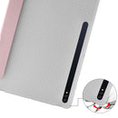 For Samsung Galaxy Tab S7 FE / Tab S7+ / Tab S8+ 3-folding Transparent Honeycomb TPU Leather Tablet Case(Rose Gold)
