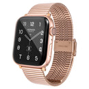 Multi-baht Steel Watch Band For Apple Watch Series 7 45mm / 6 & SE & 5 & 4 44mm / 3 & 2 & 1 42mm(Rose Gold)