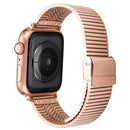 Multi-baht Steel Watch Band For Apple Watch Series 7 45mm / 6 & SE & 5 & 4 44mm / 3 & 2 & 1 42mm(Rose Gold)