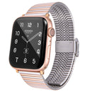 Multi-baht Steel Watch Band For Apple Watch Series 7 45mm / 6 & SE & 5 & 4 44mm / 3 & 2 & 1 42mm(Steel Between Rose Gold)