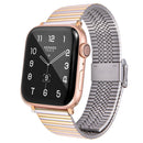 Multi-baht Steel Watch Band For Apple Watch Series 7 45mm / 6 & SE & 5 & 4 44mm / 3 & 2 & 1 42mm(Steel Between Gold)