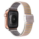 Multi-baht Steel Watch Band For Apple Watch Series 7 45mm / 6 & SE & 5 & 4 44mm / 3 & 2 & 1 42mm(Steel Between Gold)