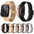 Multi-baht Steel Watch Band For Apple Watch Series 7 45mm / 6 & SE & 5 & 4 44mm / 3 & 2 & 1 42mm(Steel Between Gold)