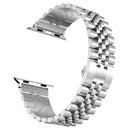 Women Five Beads Stainless Steel Watch Band Width: 20mm For Apple Watch Series 7 45mm / 6 & SE & 5 & 4 44mm / 3 & 2 & 1 42mm(Silver)