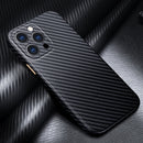 R-JUST Carbon Fiber Leather Texture All-inclusive Shockproof Back Cover Case For iPhone 13 Pro(Black)