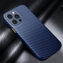 R-JUST Carbon Fiber Leather Texture All-inclusive Shockproof Back Cover Case For iPhone 13 Pro(Sapphire Blue)