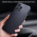 R-JUST Carbon Fiber Leather Texture All-inclusive Shockproof Back Cover Case For iPhone 13 Pro(Sapphire Blue)