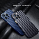 R-JUST Carbon Fiber Leather Texture All-inclusive Shockproof Back Cover Case For iPhone 13 Pro(Black)