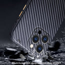 R-JUST Carbon Fiber Leather Texture All-inclusive Shockproof Back Cover Case For iPhone 13 Pro(Grey)