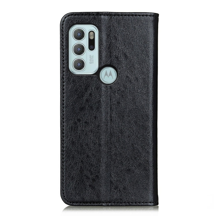 For Motorola Moto G60S Magnetic Crazy Horse Texture Horizontal Flip Leather Case with Holder & Card Slots & Wallet(Black)