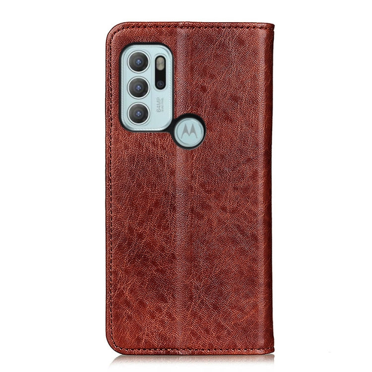 For Motorola Moto G60S Magnetic Crazy Horse Texture Horizontal Flip Leather Case with Holder & Card Slots & Wallet(Brown)