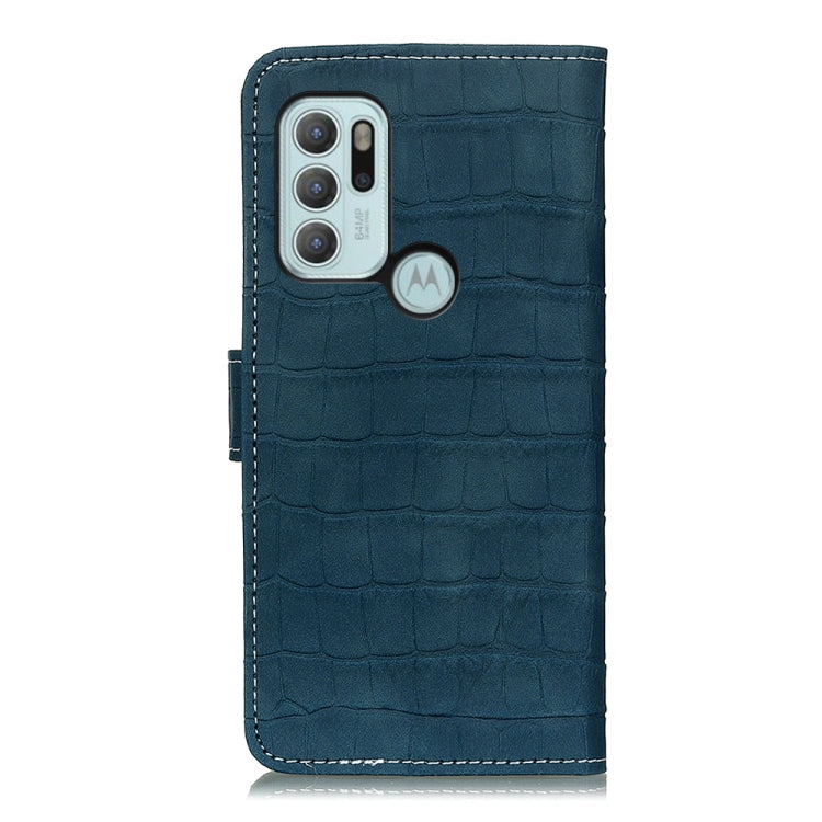 For Motorola Moto G60S Crocodile Texture Horizontal Flip Leather Case with Holder & Card Slots & Photo Frame & Wallet(Dark Green)