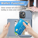 Carbon Fiber Magnetic Card Bag TPU+PU Shockproof Back Cover Case with Holder & Card Slot & Photo Frame For iPhone 13(Blue)