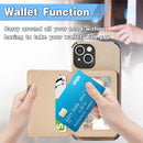 Carbon Fiber Magnetic Card Bag TPU+PU Shockproof Back Cover Case with Holder & Card Slot & Photo Frame For iPhone 13 mini(Khaki)