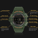 SANDA 2106 LED Digital Display Luminous Alarm Clock Men Outdoor Sports Electronic Watch(Black)