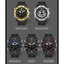 SANDA 3106 Dual Digital Display Men Outdoor Sports Luminous Shockproof Electronic Watch(Black Blue)