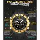 SANDA 3106 Dual Digital Display Men Outdoor Sports Luminous Shockproof Electronic Watch(Black Blue)