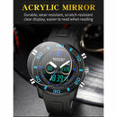 SANDA 3106 Dual Digital Display Men Outdoor Sports Luminous Shockproof Electronic Watch(Full Black)