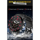 SANDA 3106 Dual Digital Display Men Outdoor Sports Luminous Shockproof Electronic Watch(Full Black)