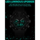 SANDA 3106 Dual Digital Display Men Outdoor Sports Luminous Shockproof Electronic Watch(Full Black)