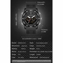 SANDA 3106 Dual Digital Display Men Outdoor Sports Luminous Shockproof Electronic Watch(Black Gold)