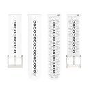 20mm Universal Colorful Hole Silicone Watch Band(White Black)