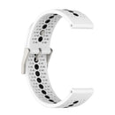 20mm Universal Colorful Hole Silicone Watch Band(White Black)