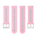 20mm Universal Colorful Hole Silicone Watch Band(Pink Mint Green)