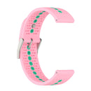 20mm Universal Colorful Hole Silicone Watch Band(Pink Mint Green)