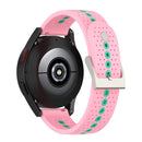 20mm Universal Colorful Hole Silicone Watch Band(Pink Mint Green)