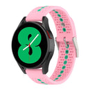 20mm Universal Colorful Hole Silicone Watch Band(Pink Mint Green)