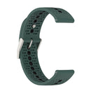 20mm Universal Colorful Hole Silicone Watch Band(Olive Green Black)