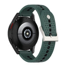 20mm Universal Colorful Hole Silicone Watch Band(Olive Green Black)