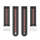 20mm Universal Colorful Hole Silicone Watch Band(Black Orange)