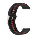 20mm Universal Colorful Hole Silicone Watch Band(Black Orange)