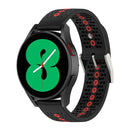 20mm Universal Colorful Hole Silicone Watch Band(Black Orange)