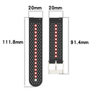 20mm Universal Colorful Hole Silicone Watch Band(Black Orange)