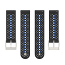 20mm Universal Colorful Hole Silicone Watch Band(Black Blue)