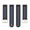 20mm Universal Colorful Hole Silicone Watch Band(Black Blue)