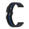 20mm Universal Colorful Hole Silicone Watch Band(Black Blue)