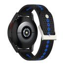 20mm Universal Colorful Hole Silicone Watch Band(Black Blue)