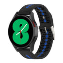 20mm Universal Colorful Hole Silicone Watch Band(Black Blue)